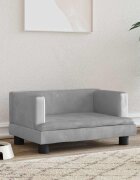 vidaXL Кучешко легло светлосиво 60x40x30 см кадифе