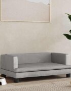 vidaXL Кучешко легло светлосиво 80x45x30 см кадифе