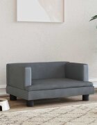 vidaXL Кучешко легло тъмносиво 60x40x30 см кадифе