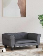 vidaXL Кучешко легло тъмносиво 70x45x30 см кадифе