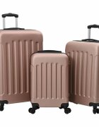 vidaXL Куфар 3 бр. Розово злато 50 x 31 x 78 см ABS пластмаса