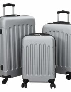 vidaXL Куфар 3 бр. Сребристо 50 x 31 x 78 см ABS пластмаса