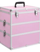 vidaXL Куфар за гримове 37x24x40 см розов алуминий