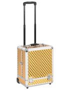 vidaXL Куфар за гримове на колела 35x29x45 см златист алуминий