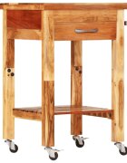 vidaXL Кухненска количка 55x55x89 см масивна акация