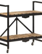 vidaXL Кухненска количка 87x36x81 см мангово дърво масив