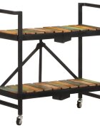 vidaXL Кухненска количка 87x36x81 см регенерирано дърво масив