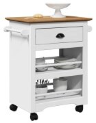 vidaXL Кухненска количка BODO бяла и кафява 675x45x80 см