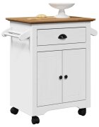 vidaXL Кухненска количка BODO бяла и кафява 72x45x80 см
