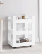 vidaXL Кухненска количка бяла 60x45x80 см инженерно дърво
