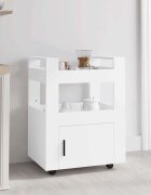 vidaXL Кухненска количка бяла 60x45x80 см инженерно дърво
