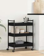 vidaXL Кухненска количка Черен дъб 50 x 30 x 70 см Инженерна дървесина