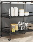 vidaXL Кухненска количка черна 1005x50x105 см инженерно дърво