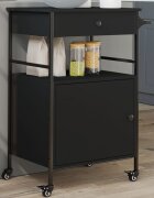 vidaXL Кухненска количка черна 56x43x895 см инженерно дърво