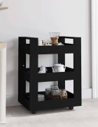 vidaXL Кухненска количка черна 60x45x80 см инженерно дърво