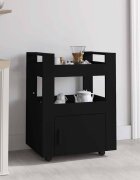 vidaXL Кухненска количка черна 60x45x80 см инженерно дърво