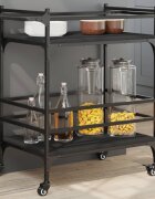 vidaXL Кухненска количка черна 82x40x785 см инженерно дърво