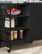 vidaXL Кухненска количка черна 875x385x845 см инженерно дърво