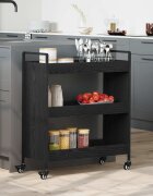 vidaXL Кухненска количка Черния дъб 70 x 30 x 82 см