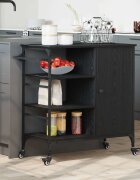 vidaXL Кухненска количка Черния дъб 87.5 x 39 x 84.5 см