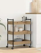 vidaXL Кухненска количка Дъб 50 x 30 x 70 см Инженерна дървесина