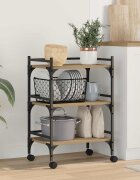 vidaXL Кухненска количка Дъб 50 x 35 x 75.5 см Инженерна дървесина