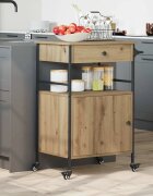 vidaXL Кухненска количка Дъб 56 x 43 x 895 см Инженерна дървесина