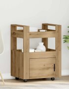 vidaXL Кухненска количка дъб артизан 60 x 45 x 80 см