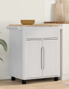 vidaXL Кухненска количка FLORO Бяло 725 x 45 x 80 см Солиден бор