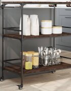 vidaXL Кухненска количка кафяв дъб 1005x50x105 см инженерно дърво