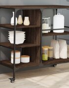 vidaXL Кухненска количка кафяв дъб 100x45x895 см инженерно дърво