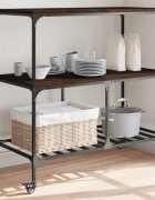 vidaXL Кухненска количка кафяв дъб 100x50x95 см инженерно дърво