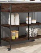 vidaXL Кухненска количка кафяв дъб 105x42x95 см инженерно дърво