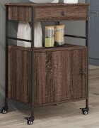 vidaXL Кухненска количка кафяв дъб 56x43x895 см инженерно дърво