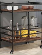 vidaXL Кухненска количка кафяв дъб 82x40x785 см инженерно дърво