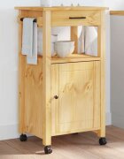 vidaXL Кухненска количка "MONZA" 48x40x885 см борово дърво масив