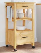 vidaXL Кухненска количка "MONZA" 48x40x885 см борово дърво масив