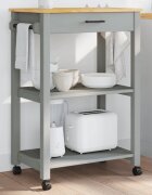 vidaXL Кухненска количка "MONZA" 60x40x885 см сива борово дърво масив