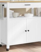 vidaXL Кухненска количка "MONZA" 84x40x885 см бяла борово дърво масив