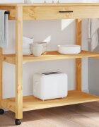 vidaXL Кухненска количка "MONZA" 84x40x885 см меден восък борово дърво масив