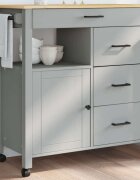 vidaXL Кухненска количка "MONZA" 84x40x885 см сива борово дърво масив