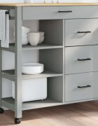 vidaXL Кухненска количка "MONZA" 84x40x885 см сива борово дърво масив