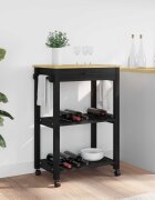 vidaXL Кухненска количка MONZA Черен 60 x 40 x 885 см Солиден бор
