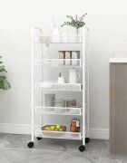 vidaXL Кухненска количка на 5 нива черна 46x26x105 см желязо