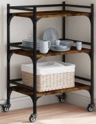 vidaXL Кухненска количка опушен дъб 50x35x755 см инженерно дърво
