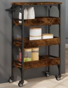 vidaXL Кухненска количка опушен дъб 53x20x76 см инженерно дърво