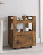 vidaXL Кухненска количка опушен дъб 60x45x80 см инженерно дърво