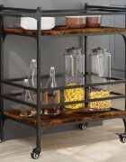 vidaXL Кухненска количка опушен дъб 82x40x785 см инженерно дърво