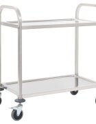 vidaXL Кухненска количка с 2 рафта 95x45x835 см неръждаема стомана