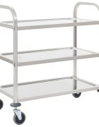 vidaXL Кухненска количка с 3 рафта 95x45x835 см неръждаема стомана